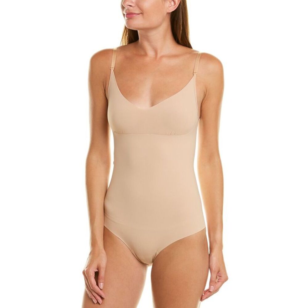 Commando® Womens Commando Classic Control Thong Bodysuit, Brown